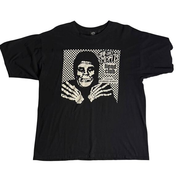 Obey The Misfits Fiend Club Skull Graphic Tee Black XL Punk Rock Band T-Shirt - Picture 6 of 11